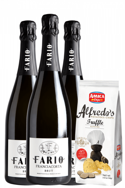 3 Franciacorta DOCG Fario Brut + Amica Chips Tartufo Alfredo’s 3 x 100gr